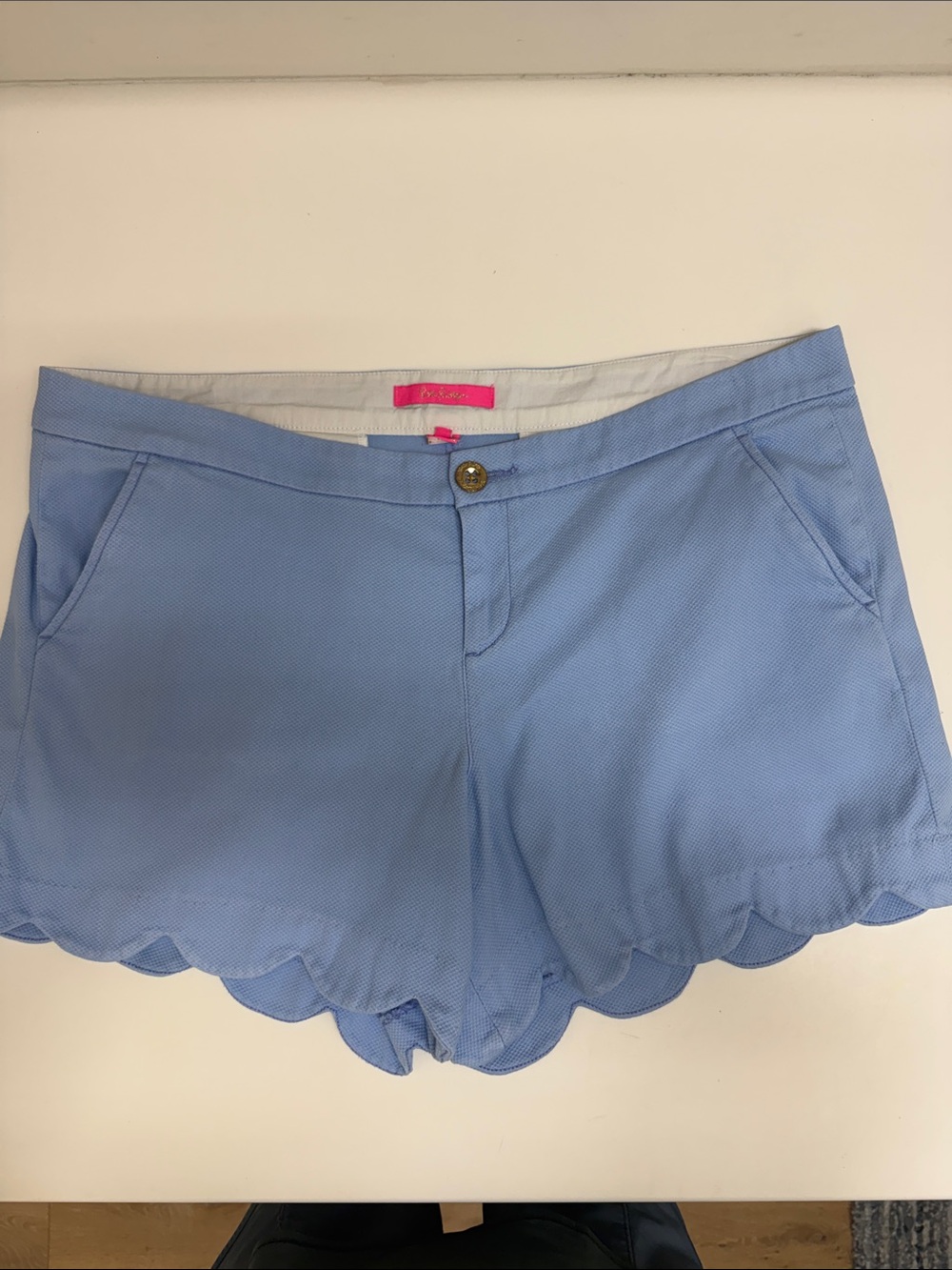 Lilly Pulitzer Light Blue Scalloped Hem Shorts